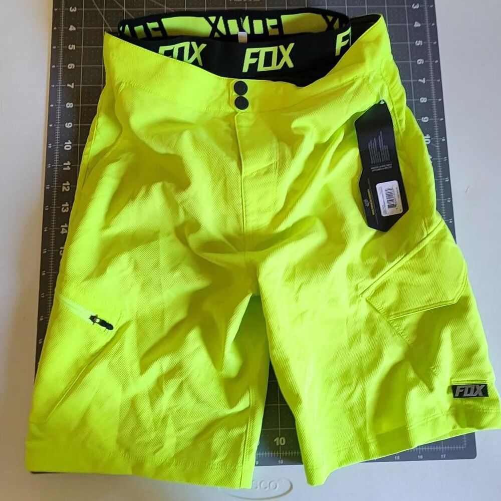 Fox-racing Men's Yellow and Green Shorts